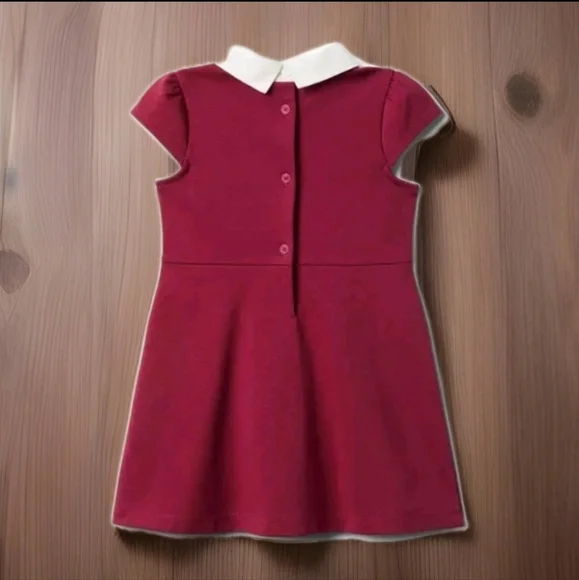 NWOT Janie and Jack Dainty Berry Ponte Collared Dress w/ Diaper Cover – 12–18M - Picture 7 of 10